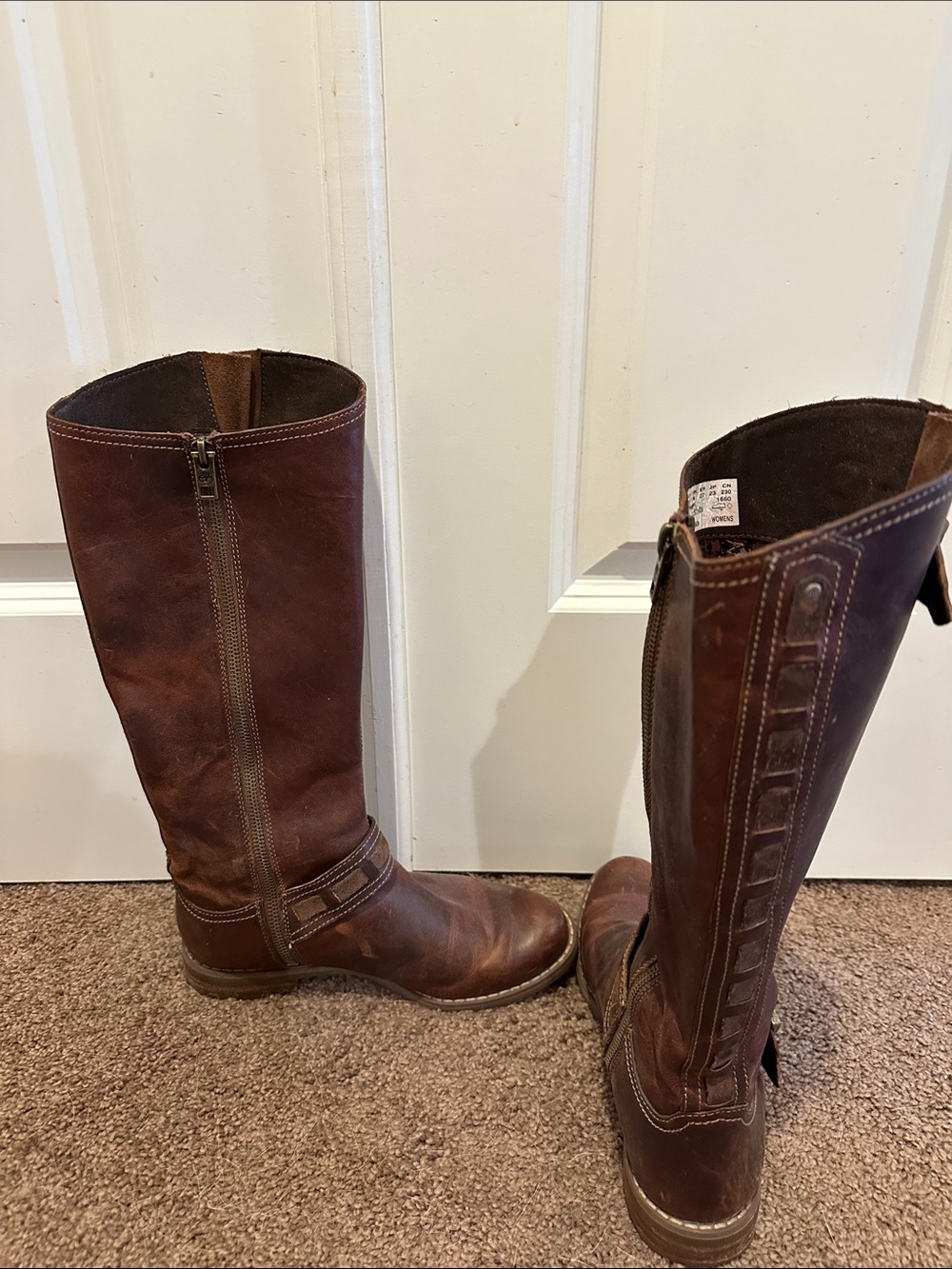Timberland Brown Leather Combat & Moto Boots